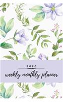 2020 Weekly Monthly Planner: Floral Weekly & Monthly Calendar for 2020 With Extra Space For Notes - Watercolor Notebook for Women - 136 pages 6x9(1 Romantic Line)