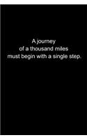 A journey of a thousand miles must begin with a single step.