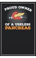 Proud owner of a useless Pancreas: Lined Notebook Journal, 120 Pages, Size 6x9 inches, White blank Paper