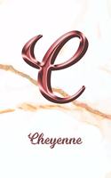 Cheyenne: Sketchbook - Blank Imaginative Sketch Book Paper - Letter C Rose Gold White Marble Pink Effect Cover - Teach & Practice Drawing for Experienced & As