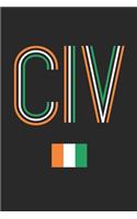 Vintage Cote Divoire Notebook - Cote Divoire Diary - Retro Ivorian Flag Journal - Cote Divoire Gifts