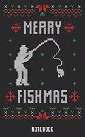 Merry Fishmas Notebook: A5 Blank Lustiges Weihnachts Motiv Notizbuch für Weihnachten oder Nikolaus als Geschenk für die Adventszeit, Weihnachtswünsche und Weihnachtsplanung