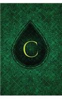 Monogram C Notebook: Blank Journal Diary Memoir Log Logue(3 Monogram Chartreuse 150 Lined)