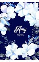 Amy Notes: Personalized Journal with Name with Feminine Interior