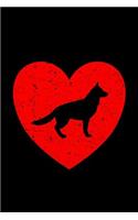 German Shepherd Dot Grid Notebook: Versatile Blank Dotted Grid Gsd Dog Journal: Cute Heart Design