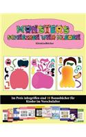 Kleinkindbücher: (20 vollfarbige Kindergarten-Arbeitsblätter zum Ausschneiden und Einfügen - Monster)(50 Kleinkindbücher)