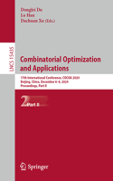 Combinatorial Optimization and Applications: 17th International Conference, COCOA 2024, Beijing, China, December 6–8, 2024, Proceedings, Part II