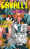 Libri da colorare - Livello facile - Animale - Cavalli