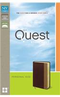 NIV, Quest Study Bible, Personal Size, Leathersoft, Burgundy/Tan: The Question and Answer Bible