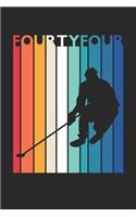 Hockey Notebook for 44 Year Old Women and Men - Vintage Hockey Journal - 44th Birthday Gift for Hockey Player Diary