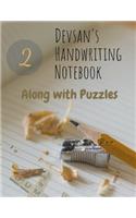 Devsan's Handwriting notebook with puzzles - 8.5" x 11": Class notebook - 2