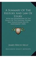 Summary Of The History And Law Of Usury