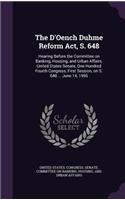 The D'Oench Duhme Reform Act, S. 648: Hearing Before the Committee on Banking, Housing, and Urban Affairs, United States Senate, One Hundred Fourth Congress, First Session, on S. 648 ...