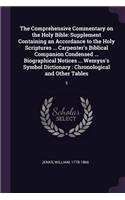 The Comprehensive Commentary on the Holy Bible: Supplement Containing an Accordance to the Holy Scriptures ... Carpenter's Biblical Companion Condensed ... Biographical Notices ... Wemyss's Symbol