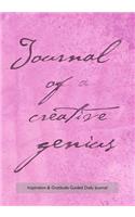 Inspiration & Gratitude Guided Daily Journal 202 Pages with Daily Prompts Two Page Spread per Day: Creative Genius journal to beat the blank page, 7"x10" notebook with pink grunge cover, 202 pages, undated daily prompts and space for images, drawi