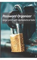 Password organizer large print with alphabetical tabs