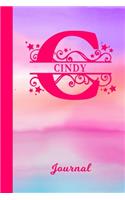 Cindy Journal: Personalized Custom First Name Personal Writing Diary - Cute Pink & Purple Watercolor Effect Cover - Daily Journal for Journalists & Writers for Not
