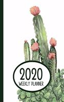 2020 Weekly Planner: Cactus Succulents Small Size Easy To Carry Two Page A Week Planner Calendar