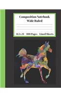 Composition Notebook Wide Ruled Lined Sheets: Pretty Under 11 Dollar Gifts Horse Rider Galaxy Mosiac Tile Animal Notebook Back to School and Home Schooling Journal For kids Girls Boys Teens Wome