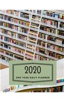 2020 One Year Daily Planner: Bibliophile Library Book Themed - Day Planner Journal Notebook