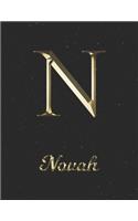 Novah: 1 Year Daily Planner (12 Months) - Yellow Gold Effect Letter N Initial First Name - 2020 - 2021 - 365 Pages for Planning - January 20 - December 20 