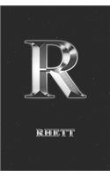 Rhett: Journal Diary - Personalized First Name Personal Writing - Letter R Initial Custom Black Galaxy Universe Stars Silver Effect Cover - Daily Diaries f