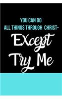 You Can Do All Things Through Christ- Except Try Me
