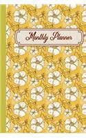F4 Monthly Planner White Yellow Flowers Covers