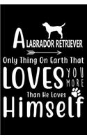 A Labrador Retriever only thing on earth that loves you more than he loves himself: Cute Labrador Retriever Lined journal Notebook, Great Accessories & Gift Idea for Labrador Retriever Owner & Lover. Lined journal Notebook With An I