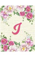 I: Pink Floral Monogram Diary, Journal, Composition Notebook for Women - 8.5"x 11" - Notebook with 150 Lined pagesPink Floral Monogram Diary with Initi(9 Monogram Journals)