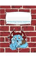 Handwriting Practice Notebook: Cute monster design 100 pages of handwriting practice for back to school