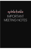 My Doodles and Scribbles Important Meeting Notes: Blank Lined Notebook and Funny Journal Gag Gift for Coworkers and Colleagues (Black Cover)