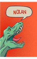 Nolan: Dino Draw and Write Personalized Name Notebook Journal Diary Sketchbook with 120 Lined Pages