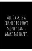 All I Ask Is a Chance to Prove Money Can