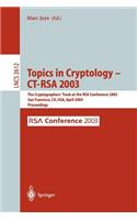 Topics in Cryptology -- Ct-Rsa 2003