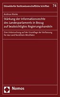 Starkung Der Informationsrechte Des Landesparlaments in Bezug Auf Beabsichtigtes Regierungshandeln
