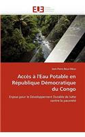 Accès À l'Eau Potable En République Démocratique Du Congo