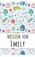 Notizen von Emely: Liniertes Notizbuch für deinen personalisierten Vornamen