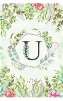 U - Monogrammed Floral Journal