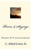 Poems & Sayings By C. Alfred Lewis, Sr.