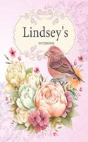 Lindsey's Notebook: Premium Personalized Ruled Notebooks Journals for Women and Teen Girls