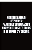 Ne Cesse Jamais D'EspErer Parce Que Les Miracles Arrivent Tous Les Jours Il Te Suffit D'Y Croire.