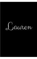 Lauren: notebook with the name on the cover, elegant, discreet, official notebook for notes