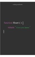 I love you James Notebook for developer