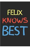 Felix Knows Best: Lined Journal, 120 Pages, 6 x 9, Felix Personalized Name Notebook Gift Idea, Black Matte Finish (Felix Knows Best Journal)
