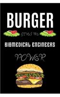 Burger Gives Me Biomedical Engineerss Power: A line journal gift for biomedical engineer. A gift for burger lover.