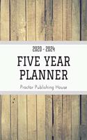2020 - 2024 - Five Year Planner: Weekly Schedule Organizer - Agenda Planner For The Next Five Years, 60 Months Calendar, Appointment Notebook, Weekly Planner - Wooden Planks Cover
