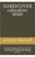 HARDCOVER calendrier 2020: (June 2020 Through July 2021) 5.5"x8" Daily Weekly Monthly Planner Yearly Agenda. Bonus Bookmark, Pocket Folder and Sticky Note Set