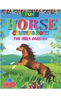 Fun Horse Coloring Book For Girls Ages 4-7