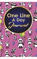 One Line A Day Journal: 5 Year Gratitude Journal, Five Year Memory Book, 5-Year Journal, One Line A Day Journal Five Year, Cute Panda Cover(66 One Line a Day Journals)